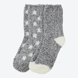 Damen-Kuschelsocken mit Muster, 2er-Pack