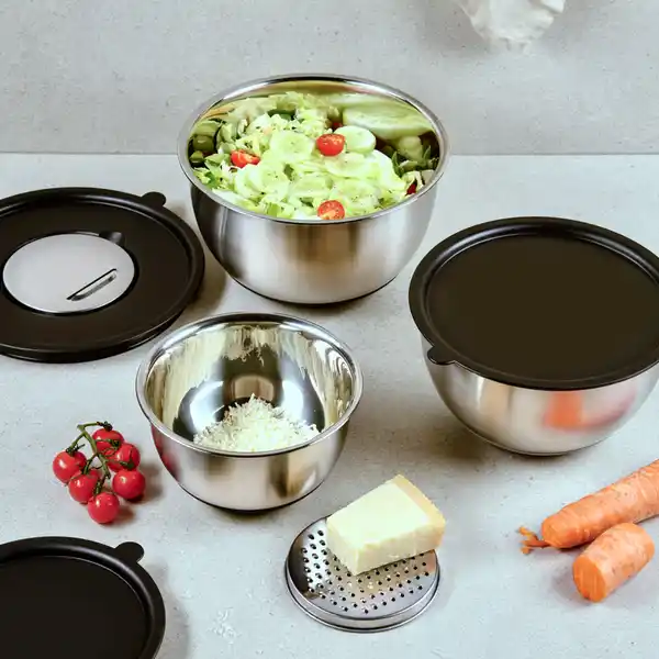 Bild 2 von Rührschüssel, 3 Set, inkl. 3 Reiben