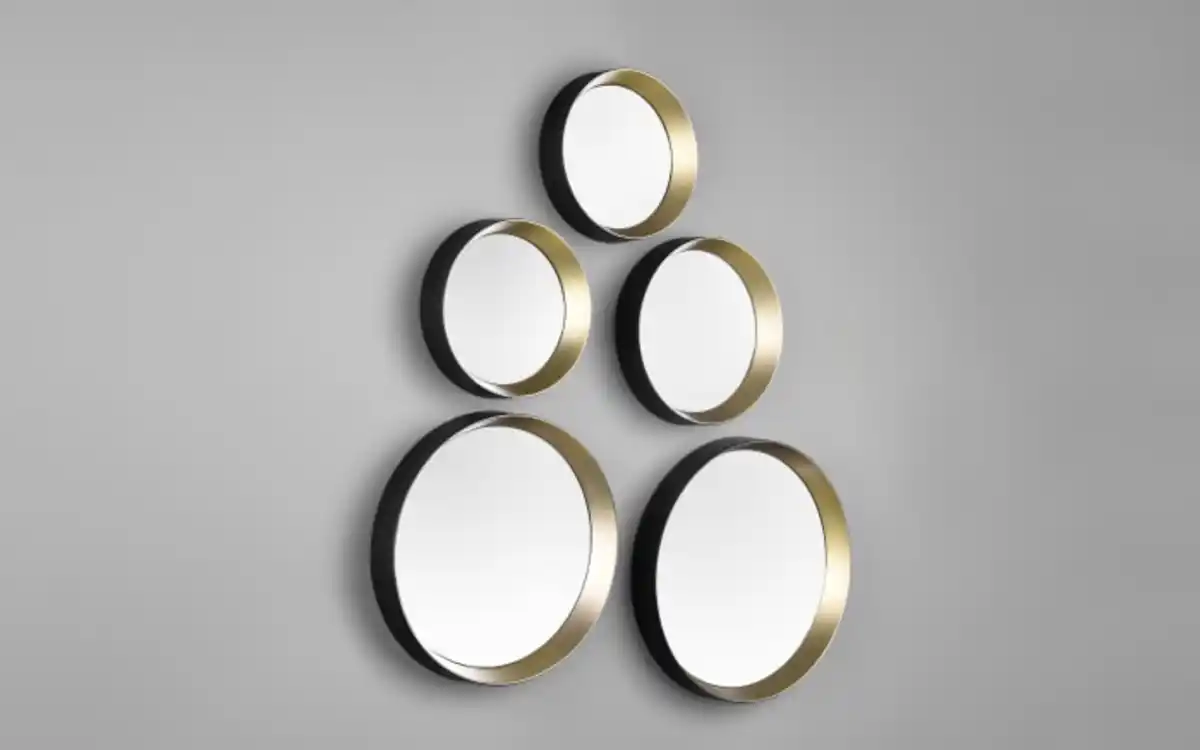 Bild 2 von Dekospiegelset Lia, schwarz/goldfarbig
