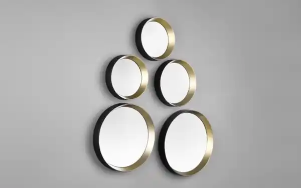 Bild 2 von Dekospiegelset Lia, schwarz/goldfarbig