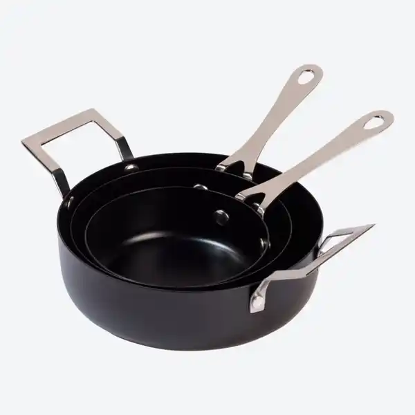 Bild 2 von Servierpfännchen-Set aus Edelstahl, 3-teilig