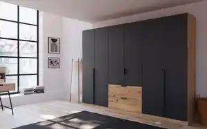 Rauch - Drehtürenschrank Quadra Spin, Eiche Artisan-Nachbildung/graphit, 271 x 210 cm