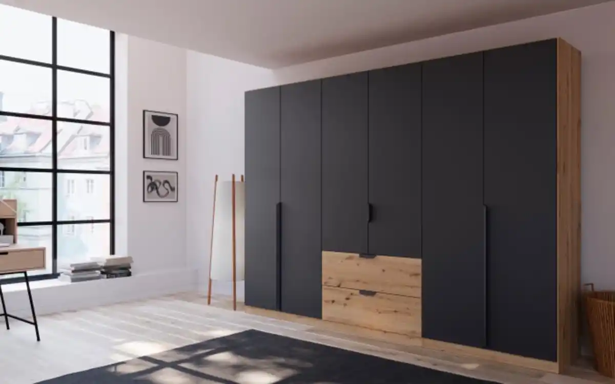 Bild 1 von Rauch - Drehtürenschrank Quadra Spin, Eiche Artisan-Nachbildung/graphit, 271 x 210 cm