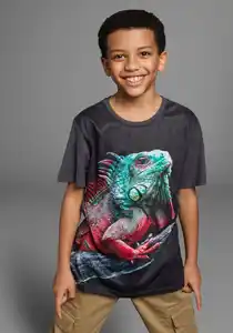 KIDSWORLD T-Shirt LITTLE LIZARD Fotodruck, Grau