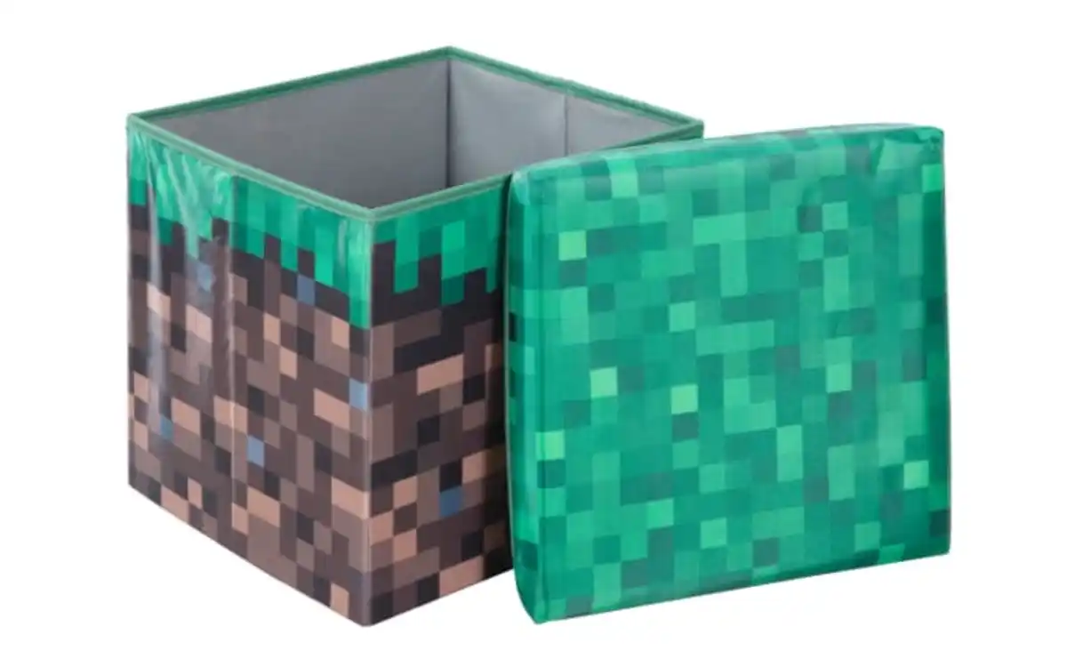 Bild 2 von Phoenix Group AG - Minecraft Sitz- und Aufbewahrungsbox Grasblock, braun/grün