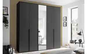 Pol Power - Drehtürenschrank Kevo, graphit, 225 x 225 cm, inkl. Spiegeltür