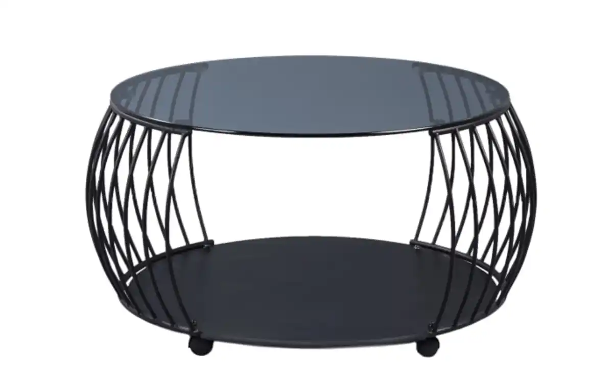 Bild 1 von Couchtisch Shanghai 2, grau, schwarz, inkl. Rollen