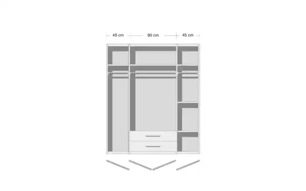 Bild 2 von Drehtürenkleiderschrank Marl, alpinweiß, 181 cm