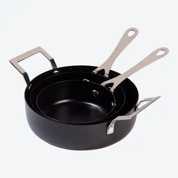 Bild 3 von Servierpfännchen-Set aus Edelstahl, 3-teilig