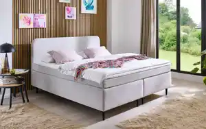 Boxspringbett Villach, silber, 140 x 200 cm, inkl. Topper
