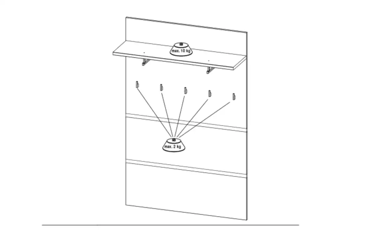 Bild 3 von Germania - Garderobenpaneel GW-Lissabon, in navarra Eiche-Nachbildung/anthrazit