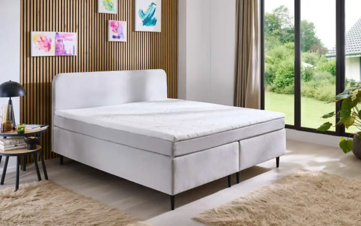 Bild 2 von Boxspringbett Villach, silber, 140 x 200 cm, inkl. Topper