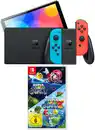 Bild 1 von Switch Konsole (OLED-Modell) Bundle inkl. Super Mario Galaxy 1+2 neon rot/neon blau