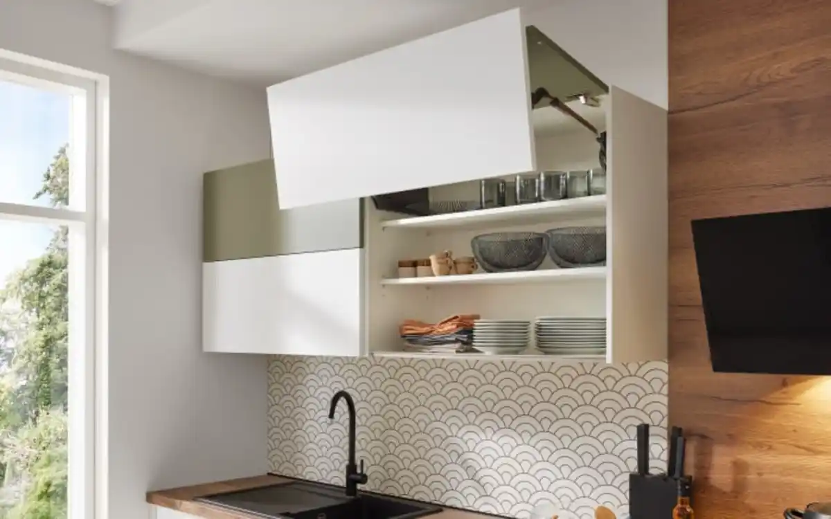 Bild 3 von Nobilia - Einbauküche Sunta, weiß/olive, inkl. AEG Elektrogeräte