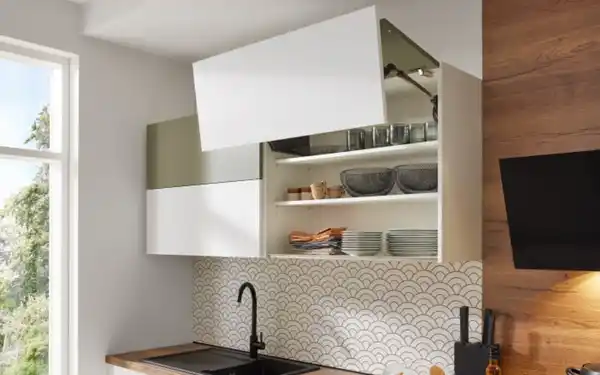 Bild 3 von Nobilia - Einbauküche Sunta, weiß/olive, inkl. AEG Elektrogeräte