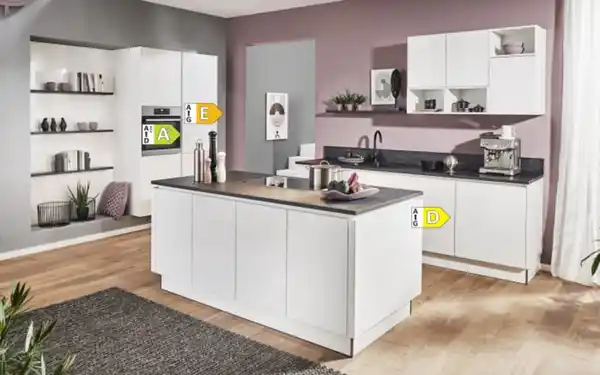 Bild 4 von Impressa - Einbauküche Uno, weiß fein strukturiert, inkl. Miele Elektrogeräte