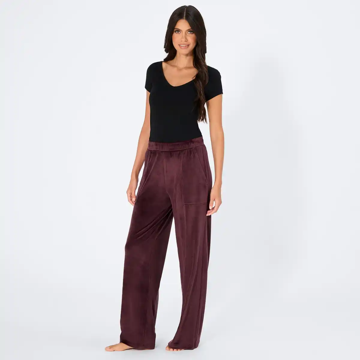 Bild 1 von Damen-Homewear-Hose aus Velours