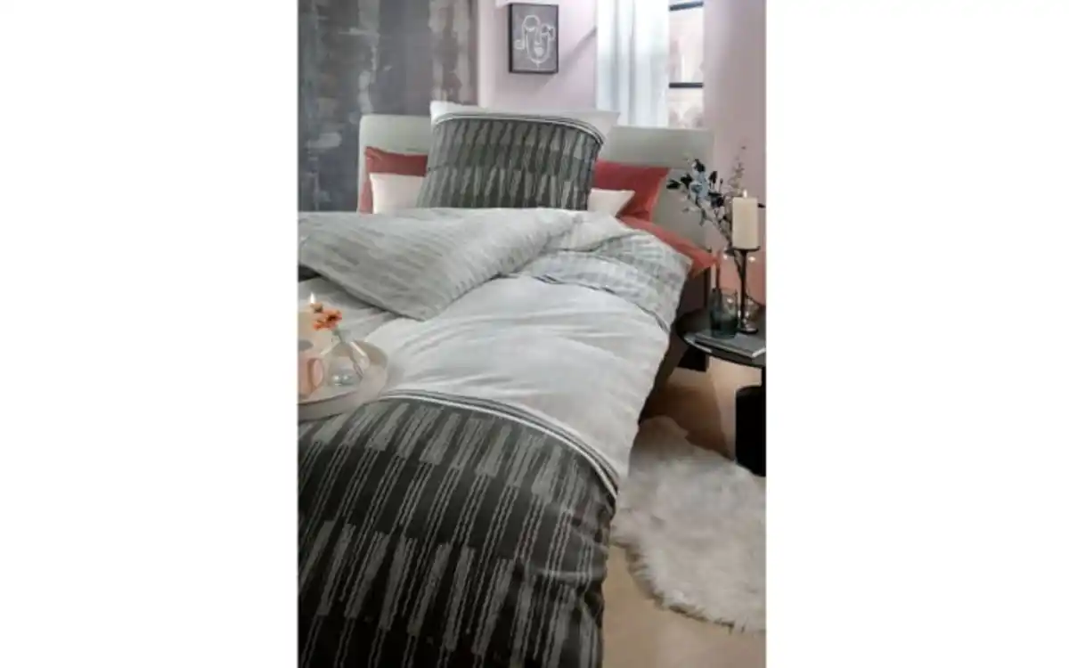 Bild 2 von Satin-Bettwäsche Greta, greige, 135 x 200 cm