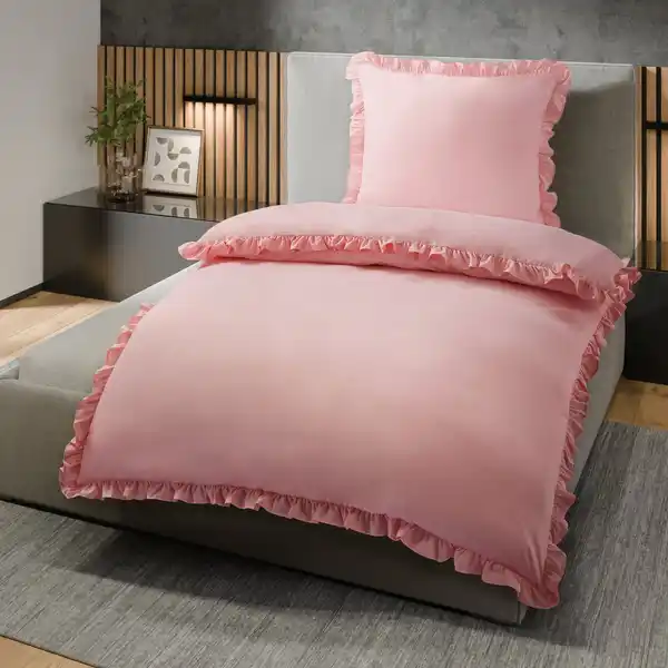 Bild 1 von Mikrofaser-Bettwäsche-Garnitur mit Rüschen