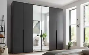 Pol Power - Drehtürenschrank Kevo, graphit, 270 x 225 cm, inkl. Spiegeltüren