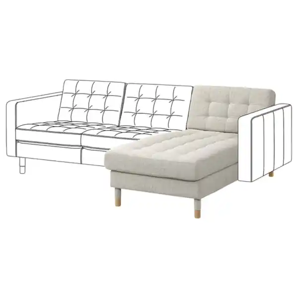 Bild 1 von LANDSKRONA Récamiere, Anbauteil, Gunnared beige/Holz