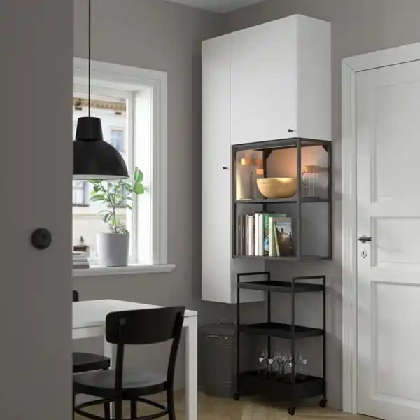 Bild 2 von ENHET Aufbewahrungskombi, anthrazit/weiß, 90x32x180 cm