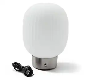 LED-Akku-Tischleuchte mit Glasschirm