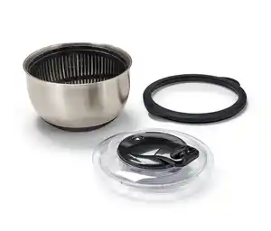 Edelstahl-Salatschleuder mit Deckel