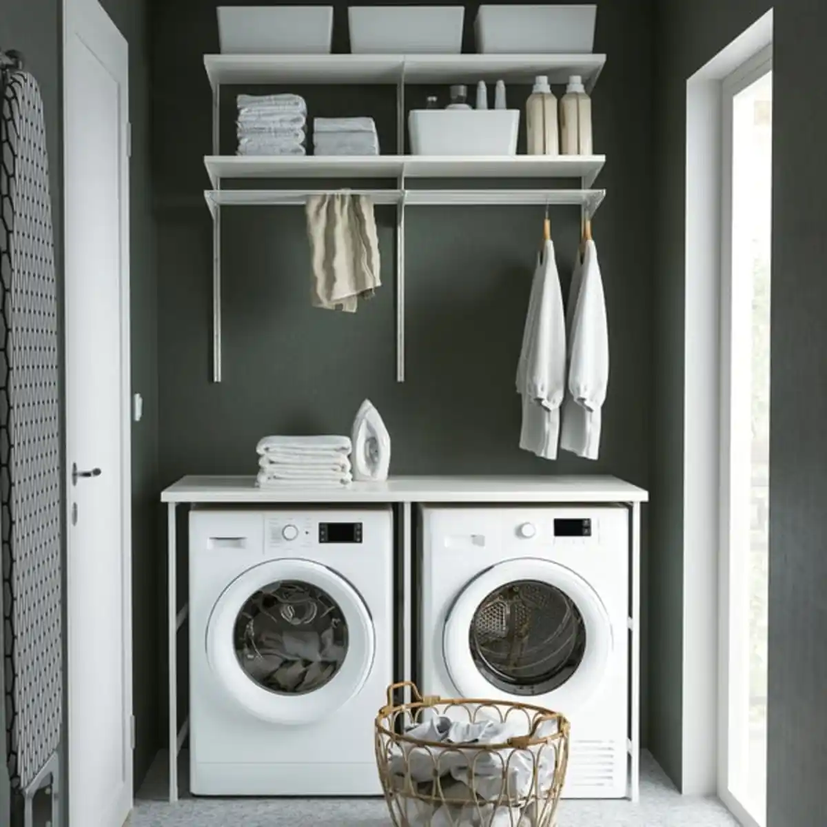 Bild 2 von ENHET Aufbewahrungskombi, weiß/weiß Laminat, 139x63.5x87.5 cm