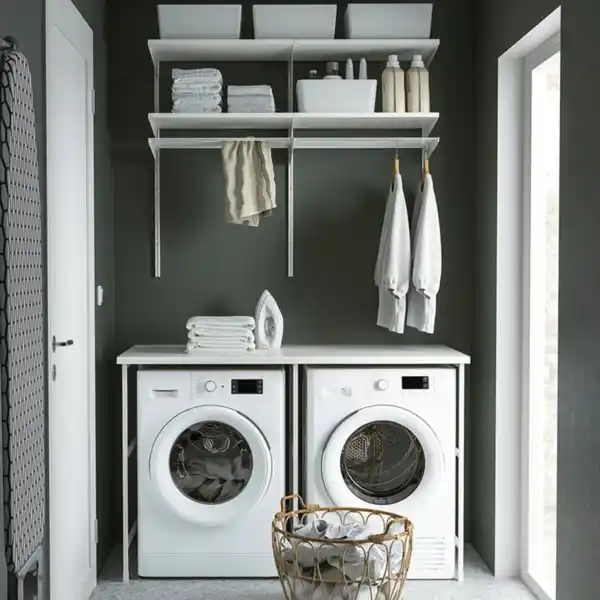 Bild 2 von ENHET Aufbewahrungskombi, weiß/weiß Laminat, 139x63.5x87.5 cm