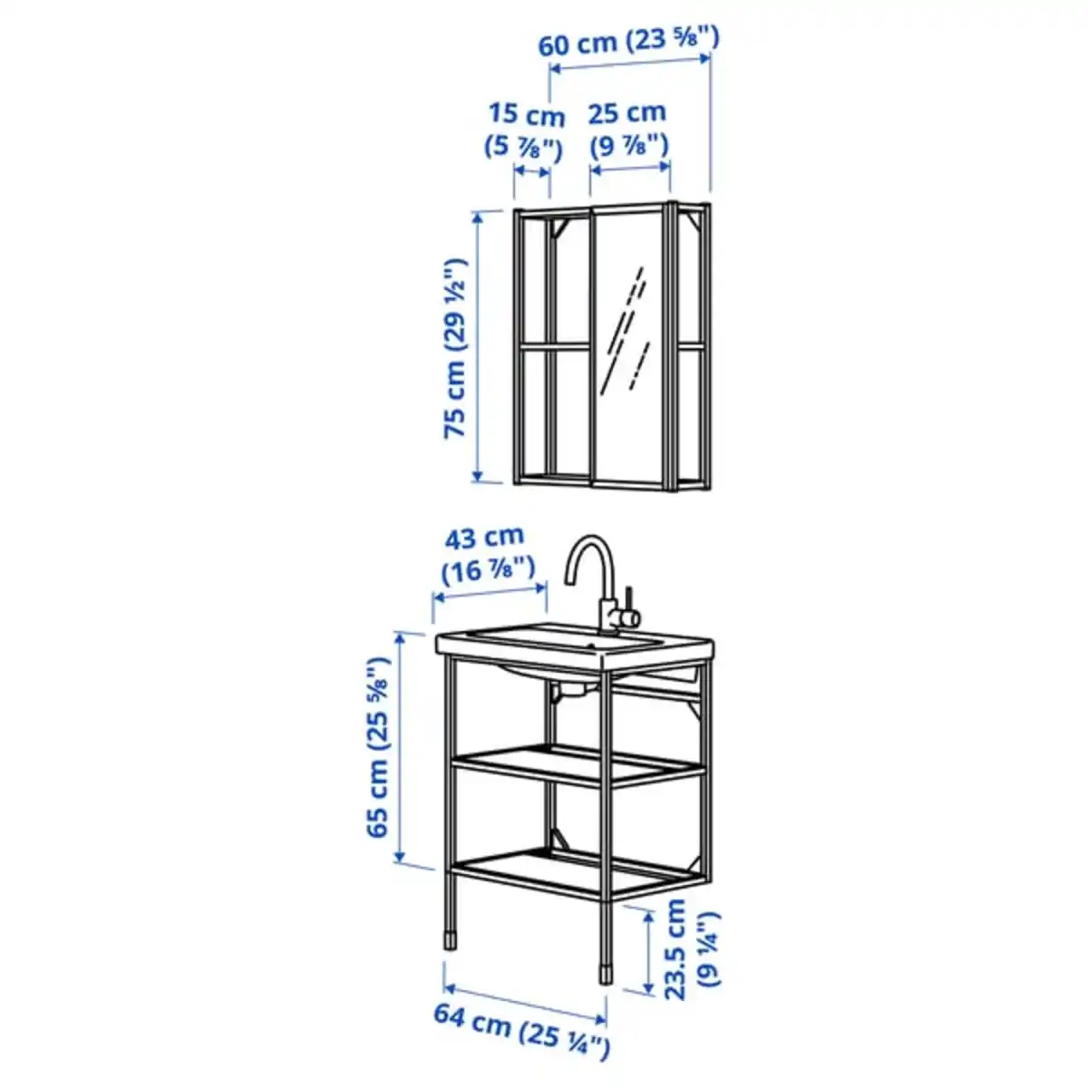 Bild 3 von ENHET Badezimmer, anthrazit, 64x43x87 cm
