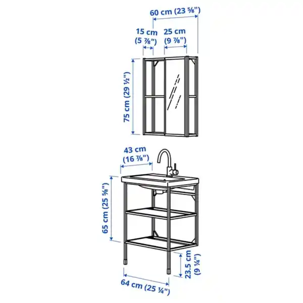 Bild 3 von ENHET Badezimmer, anthrazit, 64x43x87 cm