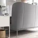 Bild 4 von TUFJORD Bettgestell, gepolstert, Tallmyra weiß/schwarz/Leirsund, 180x200 cm