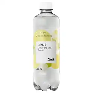 ISKUB Sprudelgetränk, Zitronen-/Limettengeschmack/mit Zucker und Süßstoffen, 500 ml