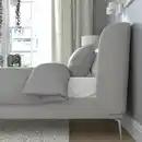 Bild 3 von TUFJORD Bettgestell, gepolstert, Tallmyra weiß/schwarz/Leirsund, 180x200 cm