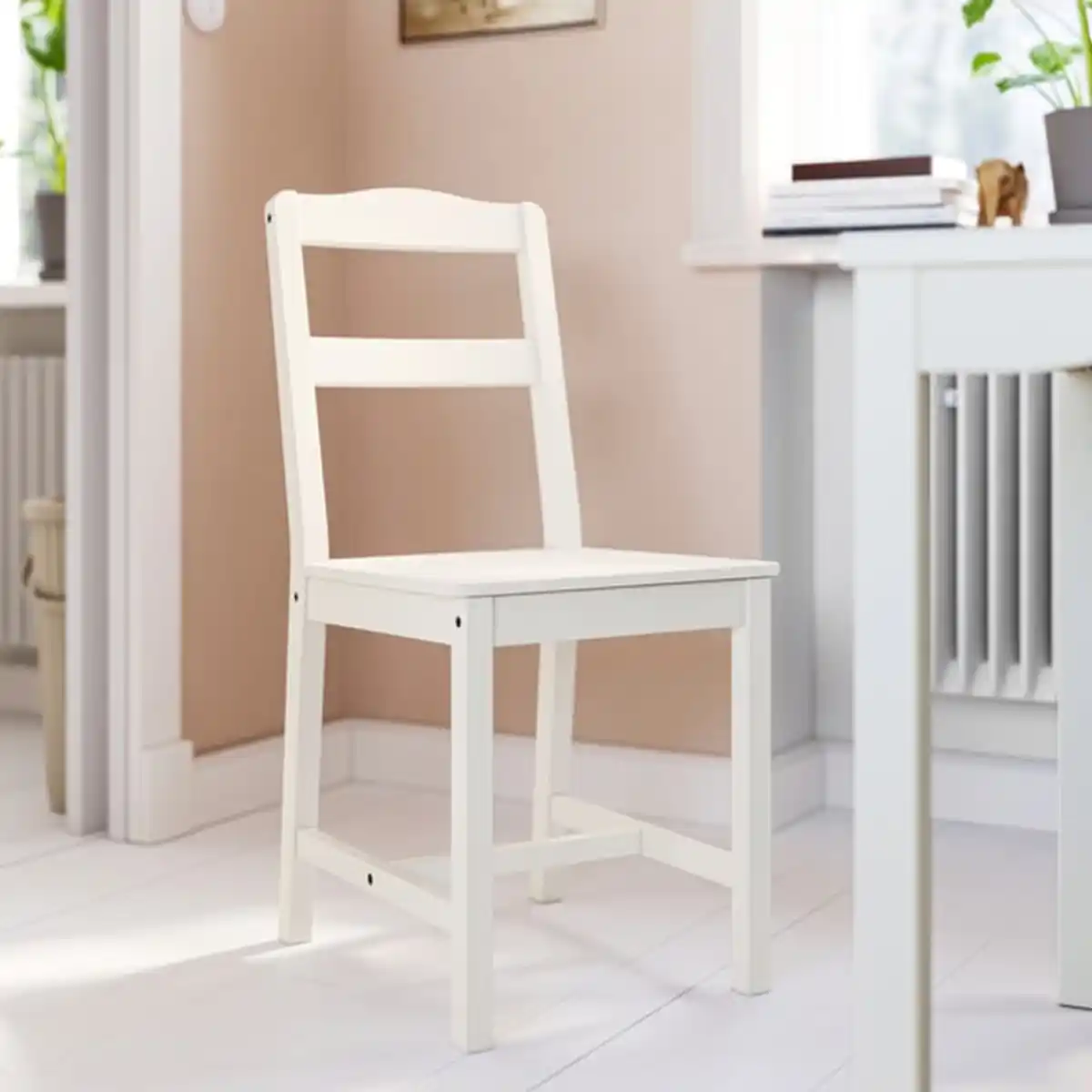 Bild 4 von HAUGA / HAUGA Tisch und 4 Stühle, weiß/weiß, 118x74 cm