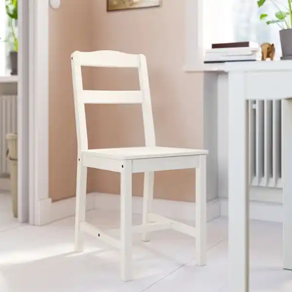 Bild 4 von HAUGA / HAUGA Tisch und 4 Stühle, weiß/weiß, 118x74 cm