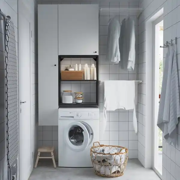 Bild 3 von ENHET Aufbewahrungskombi, anthrazit/weiß, 90x32x180 cm