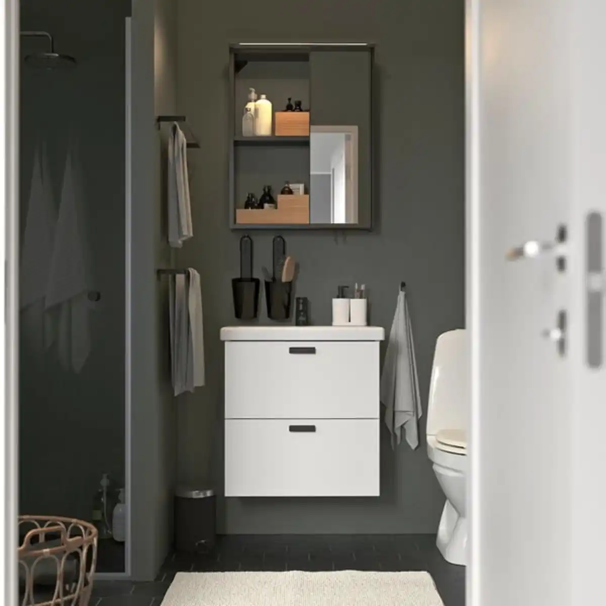Bild 2 von ENHET Badezimmer, anthrazit/weiß, 64x43x65 cm