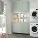Bild 2 von ENHET Aufbewahrungskombi, weiß/blasses Graugrün, 120x32x225 cm