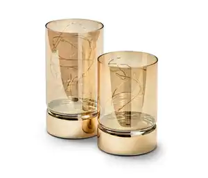 2 LED-Glas-Windlichter