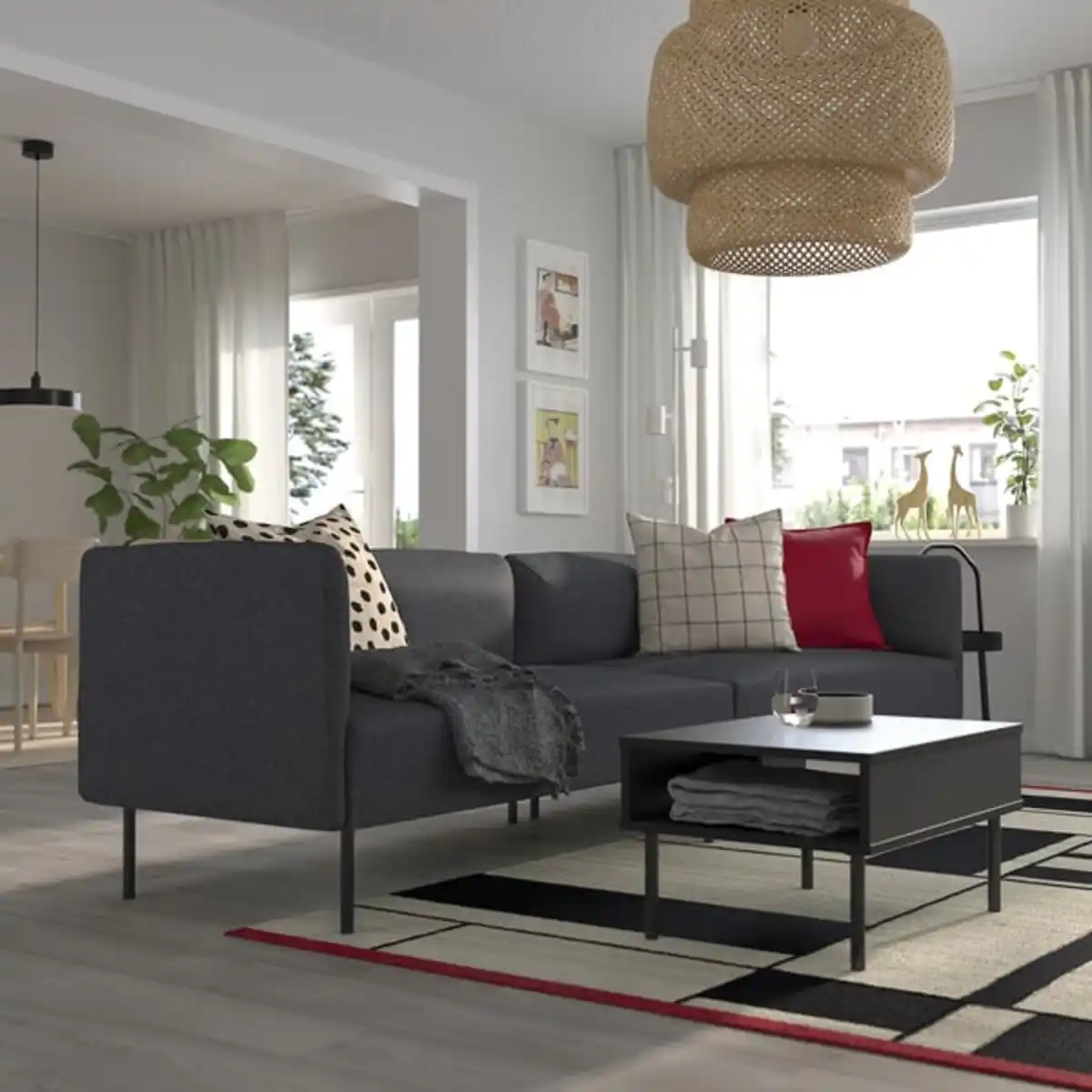 Bild 2 von LILLEHEM 4er-Sitzelement, Gunnared/dunkelgrau Metall