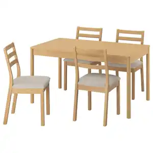 TONSTAD / TONSTAD Tisch und 4 Stühle, Eichenfurnier/Eichenachbildung Fridtuna hellbeige, 140/196x85 cm