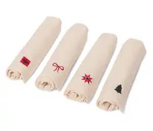 4 bestickte Servietten