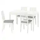 Bild 1 von NÄSINGE / NÄSINGE Tisch und 4 Stühle, weiß/weiß Tibbleby beige/grau, 130/190x80 cm