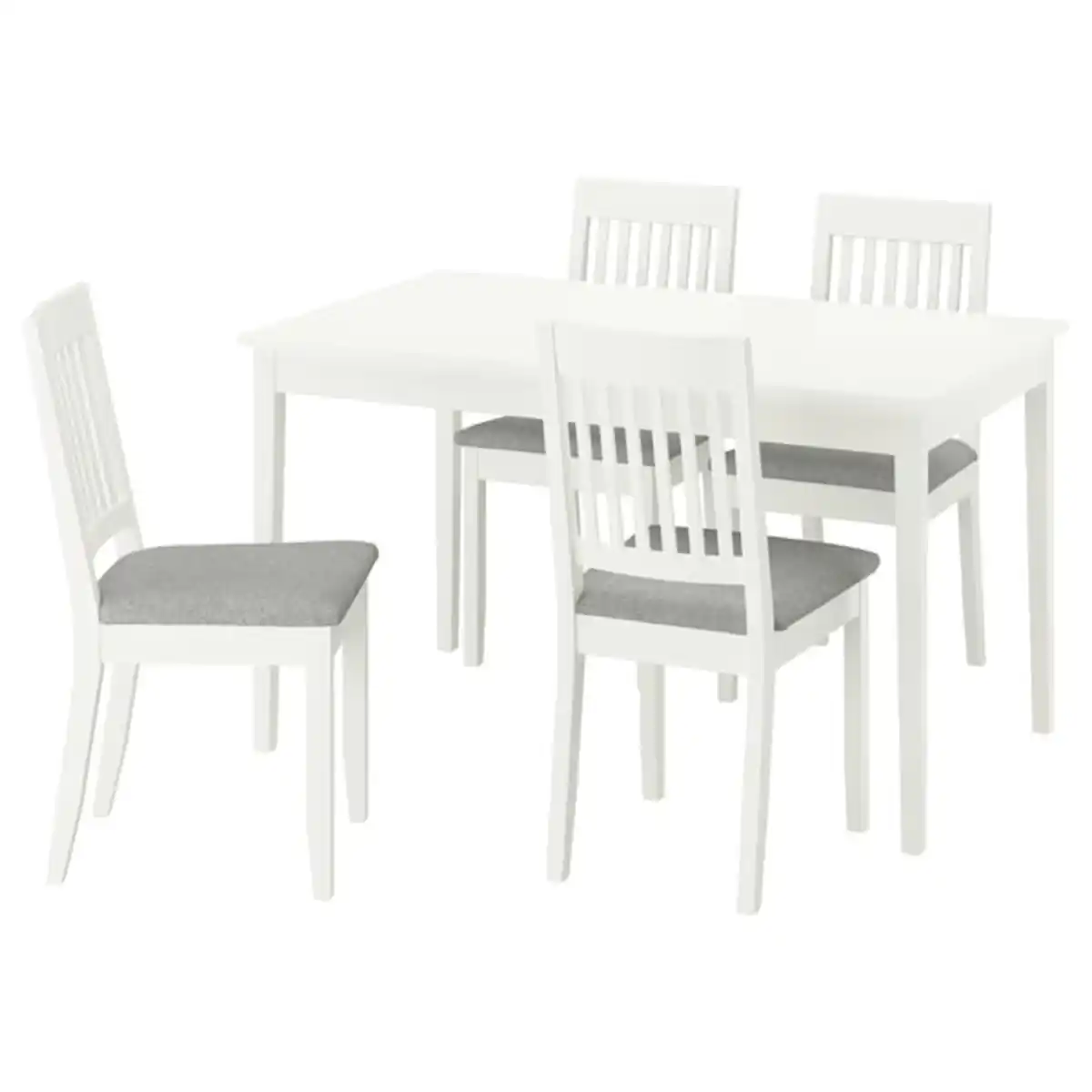 Bild 1 von NÄSINGE / NÄSINGE Tisch und 4 Stühle, weiß/weiß Tibbleby beige/grau, 130/190x80 cm