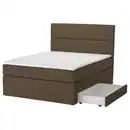 Bild 1 von HEMFJÄLLET Boxspringbett mit Bettkasten, Valevåg mittelfest/Nisseholm Tonerud dunkel graubraun, 180x200 cm