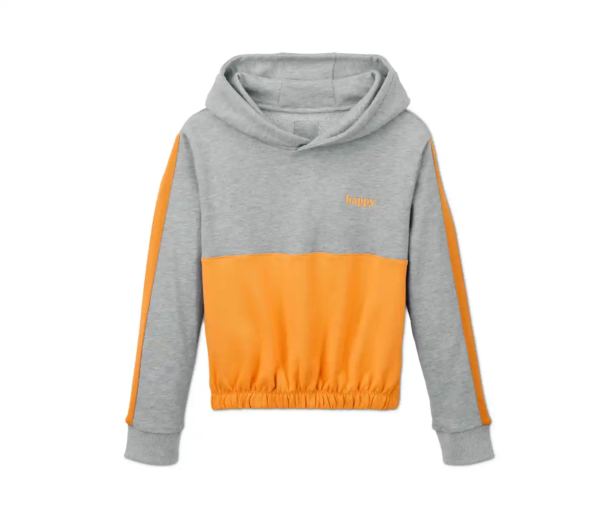 Bild 1 von Cropped-Hoodie, grau-gelb meliert