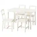 Bild 1 von HAUGA / HAUGA Tisch und 4 Stühle, weiß/weiß, 118x74 cm