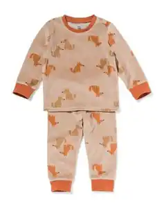 Babypyjama Samt Hunde braun